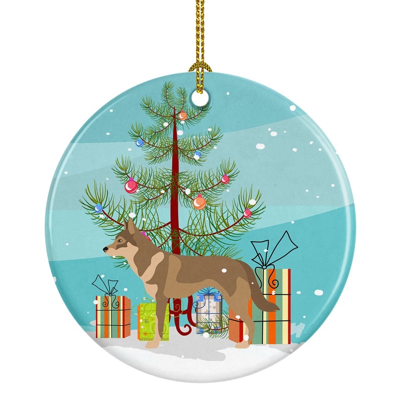Czechoslovakian Wolfdog Christmas Ornament - Round Ceramic Ornament  Artist-Designed Keepsake Decoration BB8497CO1