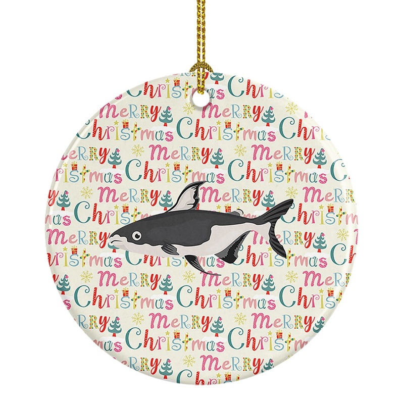 Iridescent Shark Christmas Ceramic Ornament