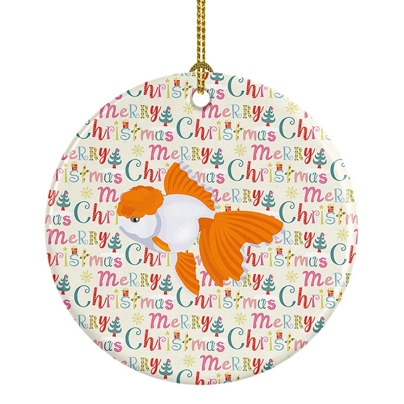 Oranda Red Cap Goldfish Christmas Ceramic Ornament