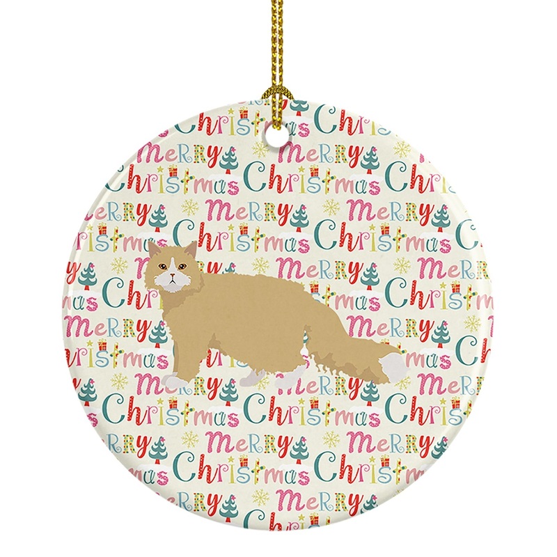 Oregon Rex Cat Christmas Ceramic Ornament