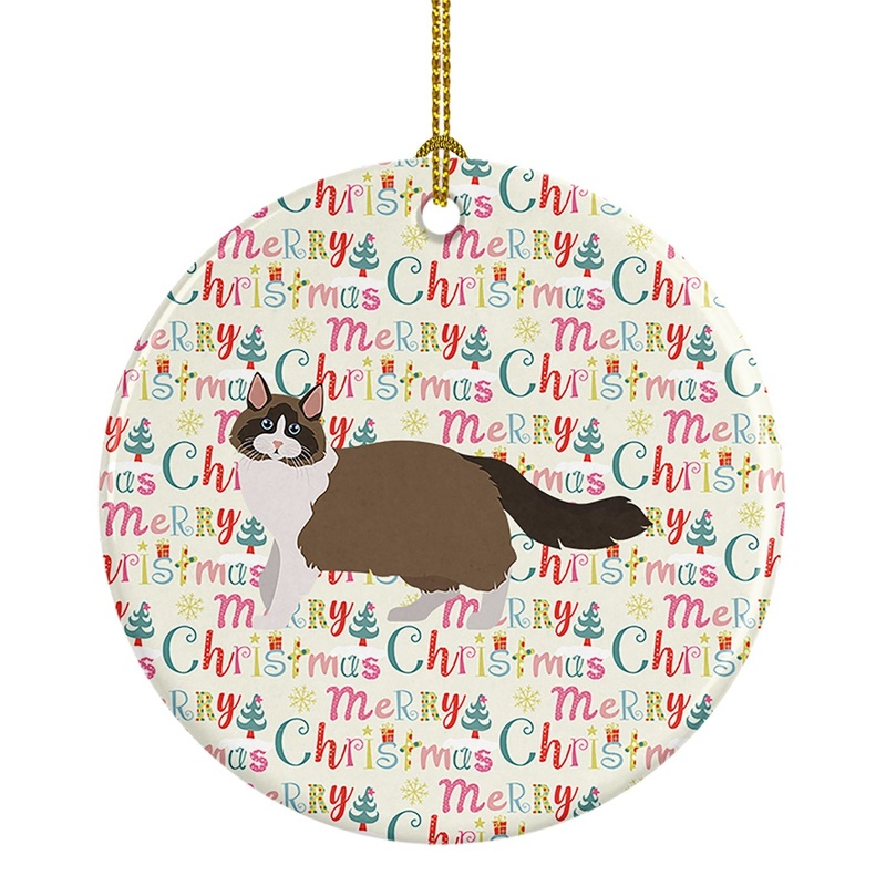 Ragdoll #1 Cat Christmas Ceramic Ornament