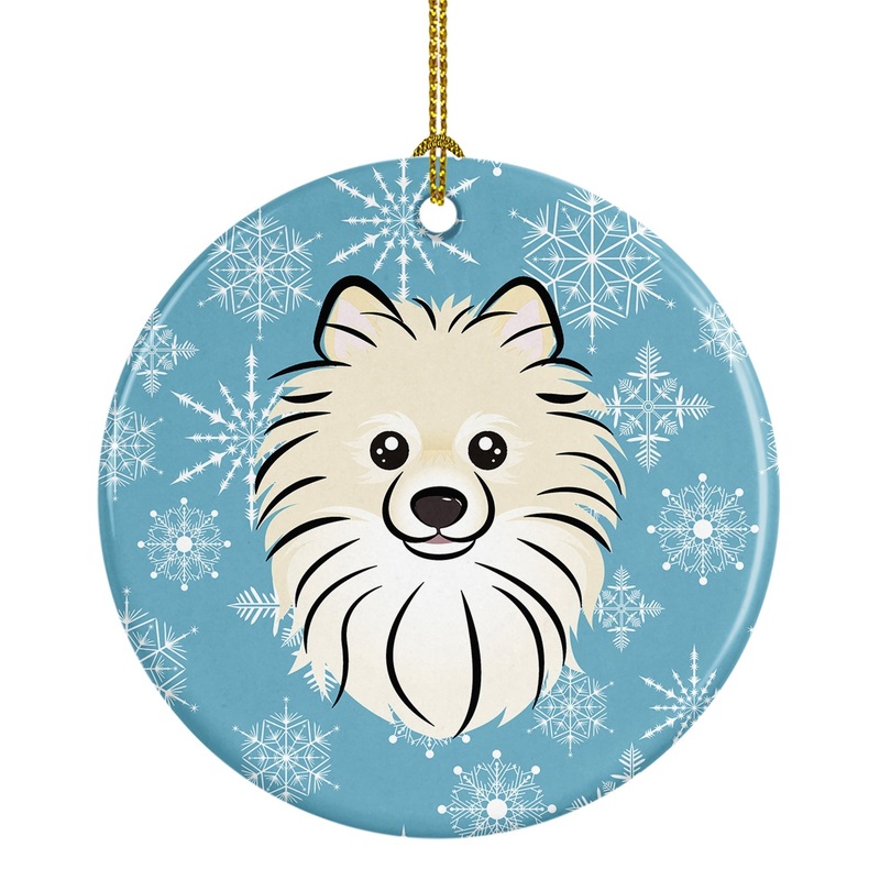 Snowflake Pomeranian Ceramic Ornament BB1641CO1