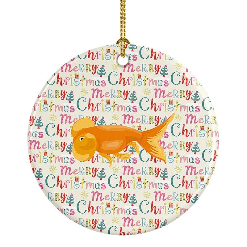 Bubble Eyed Goldfish Christmas Ceramic Ornament