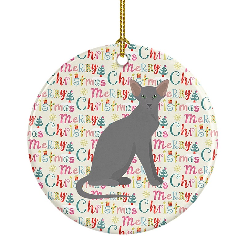 Oriental Shorthair Cat Christmas Ceramic Ornament