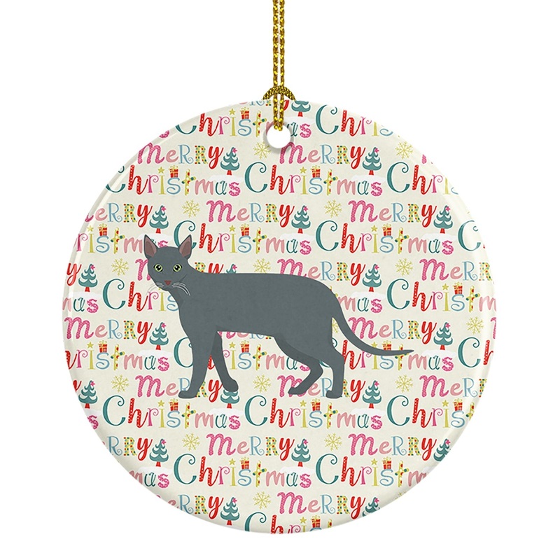 Raas Cat Christmas Ceramic Ornament