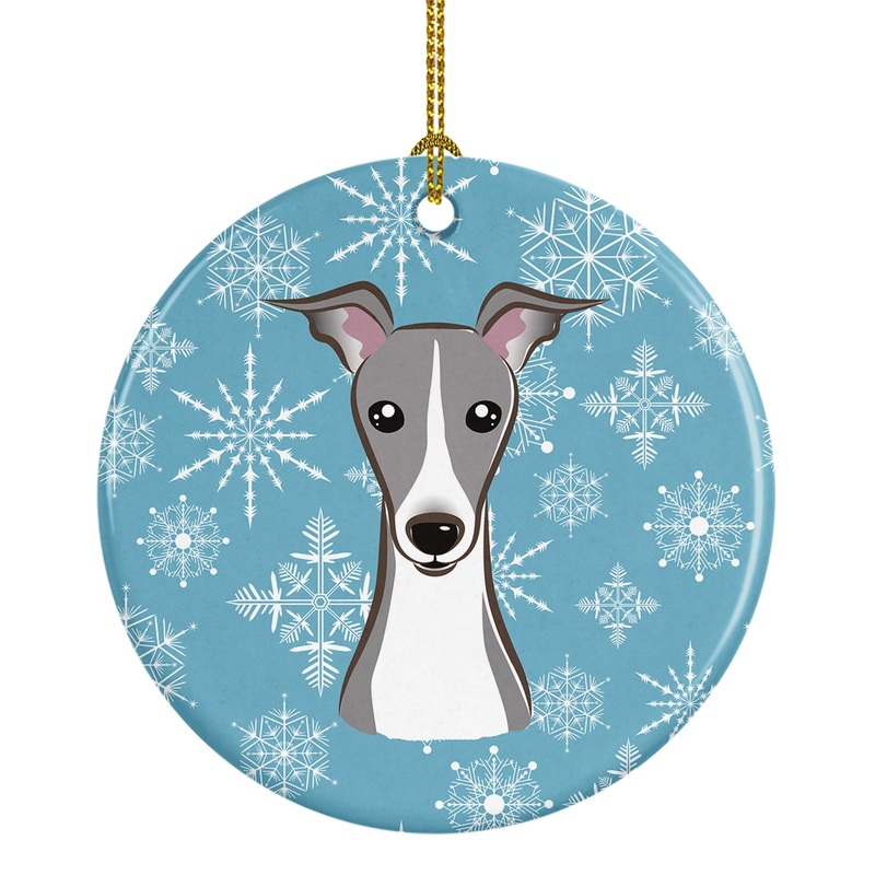 Snowflake Italian Greyhound Ceramic Ornament BB1670CO1