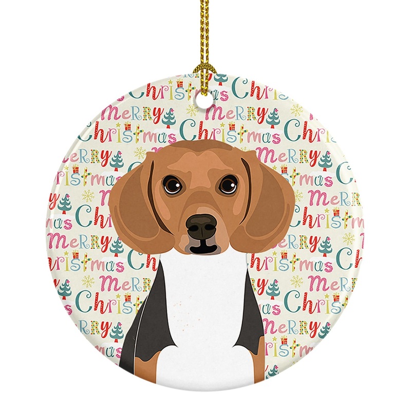 Beagle Tricolor #1 Christmas Ceramic Ornament