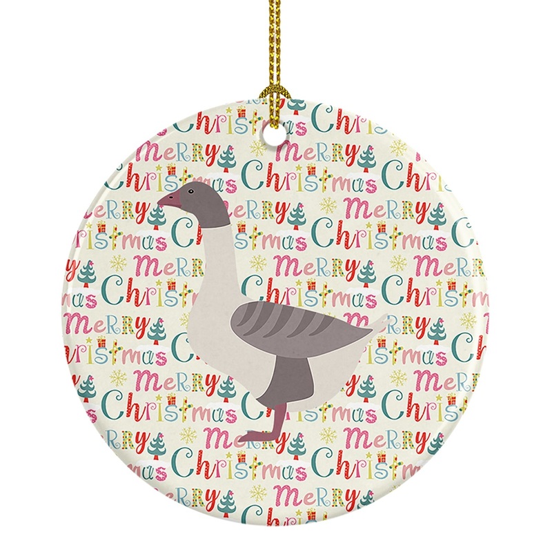 Buff Grey Back Goose Christmas Ceramic Ornament