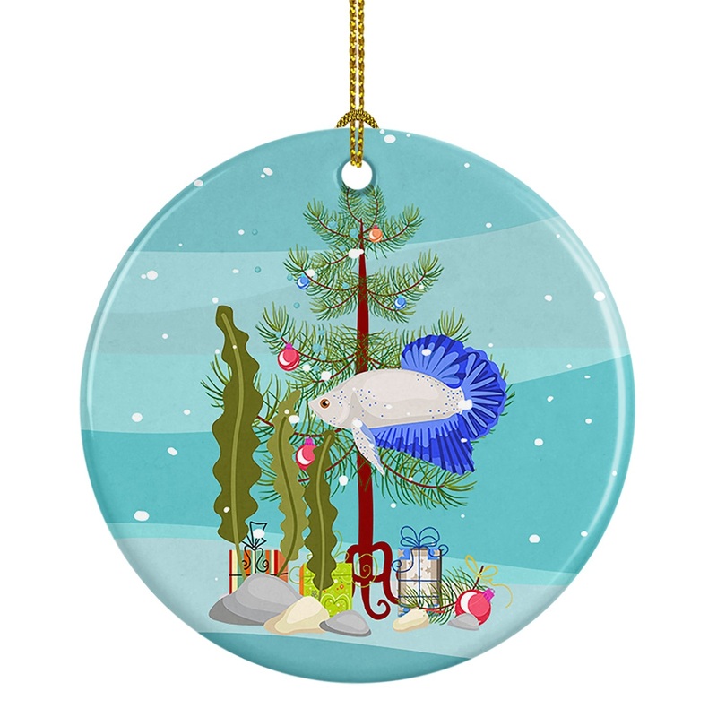 Plakat Betta Merry Christmas Ornament - Round Ceramic Ornament  Artist-Designed Keepsake Decoration