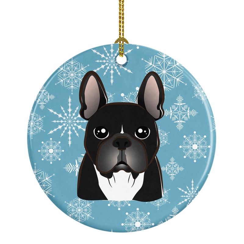 Snowflake French Bulldog Ceramic Ornament BB1661CO1