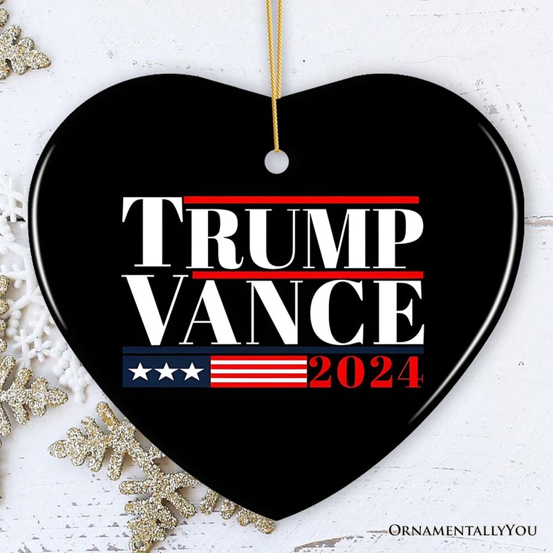 Trump Vance 2024 Election Support Ornament, MAGA Republican Christmas Gift and Decor