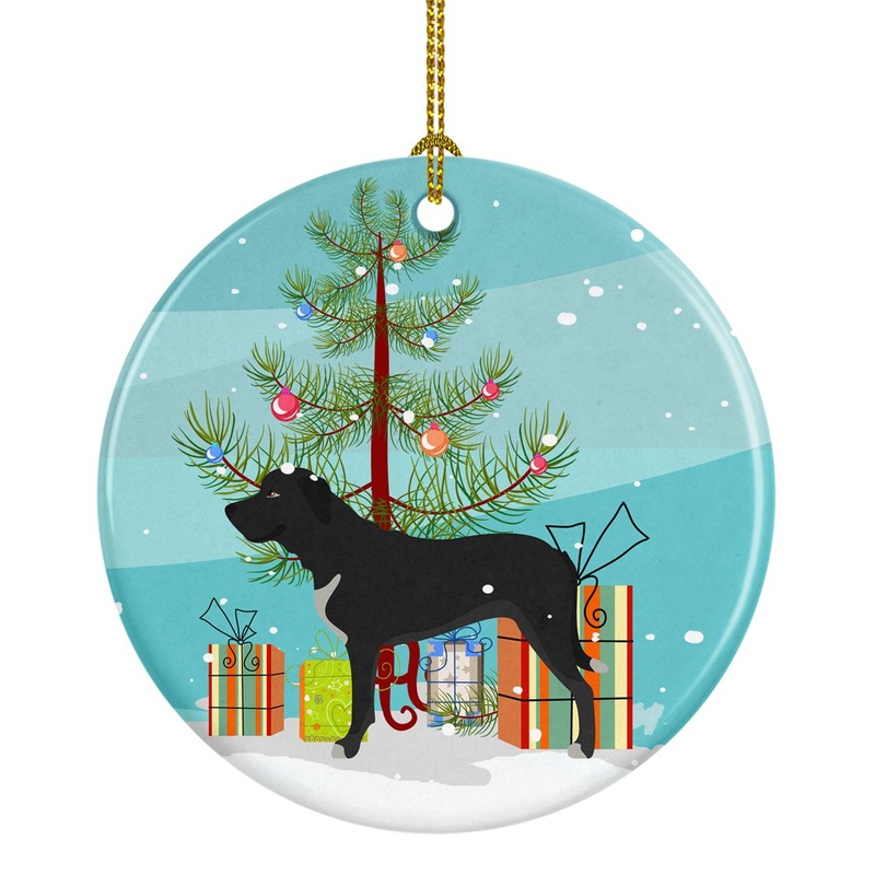 Broholmer Danish Mastiff Christmas Ornament - Round Ceramic Ornament  Artist-Designed Keepsake Decoration BB8490CO1