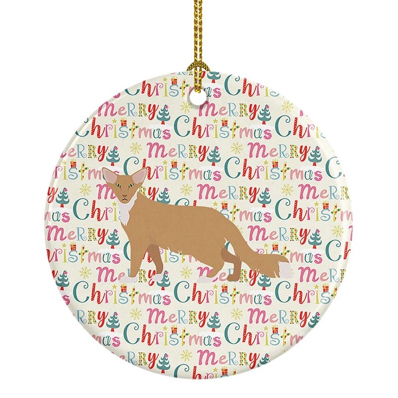 Oriental Longhair #2 Cat Christmas Ceramic Ornament