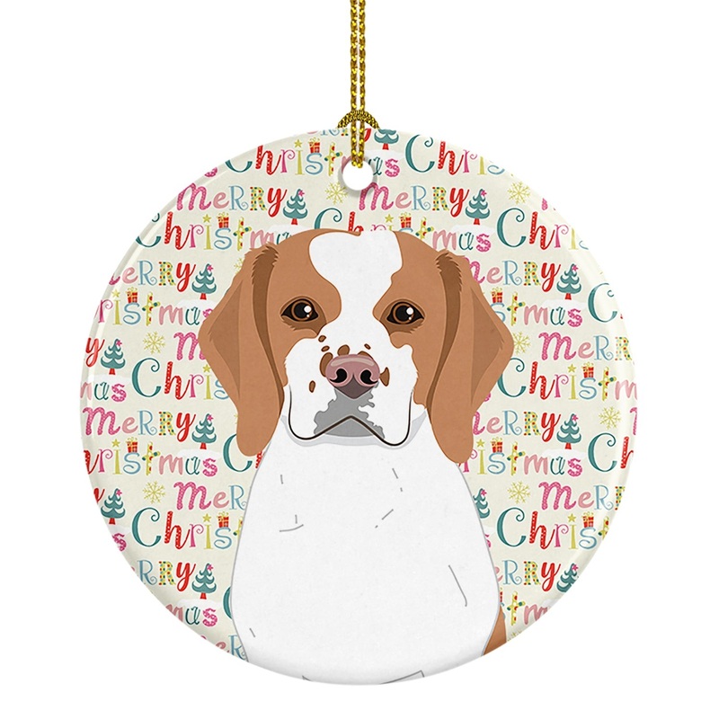 Beagle Red and White Red Ticked #1 Christmas Ceramic Ornament