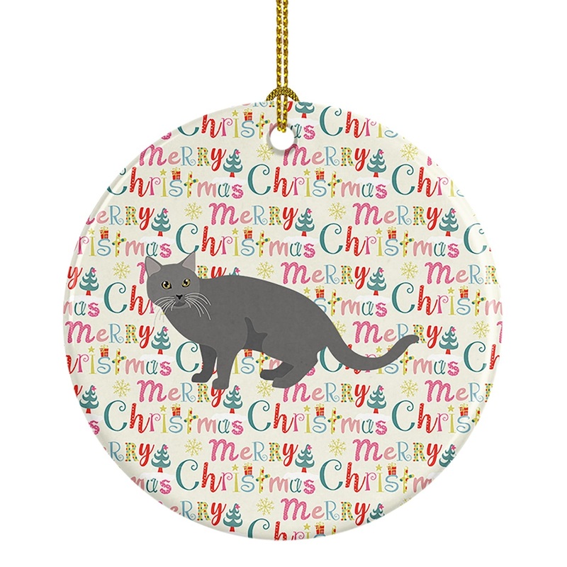 Chartreux #1 Cat Christmas Ceramic Ornament