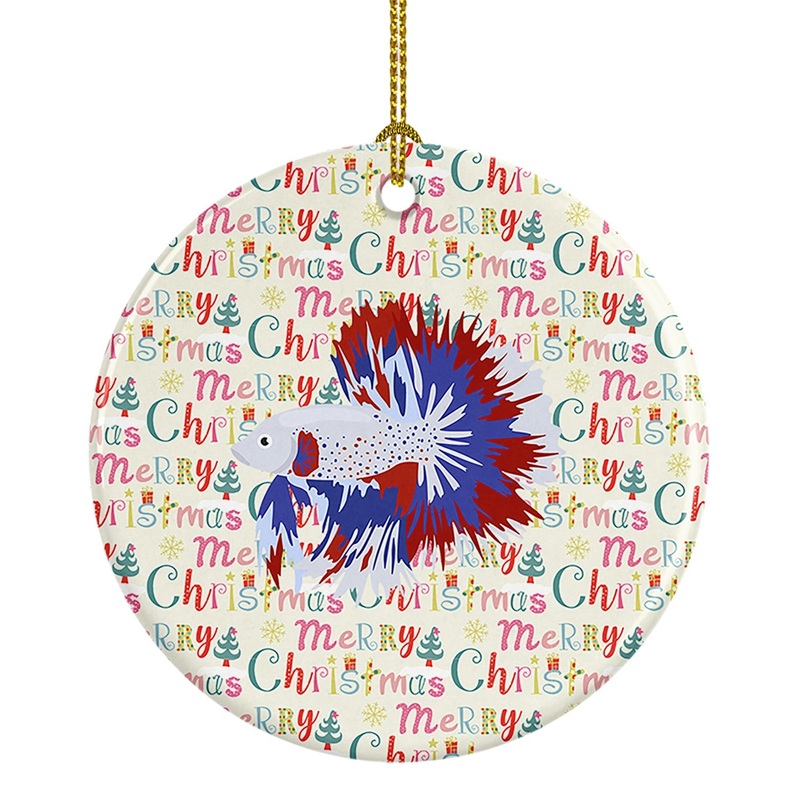 Comb Tail Betta Christmas Ceramic Ornament