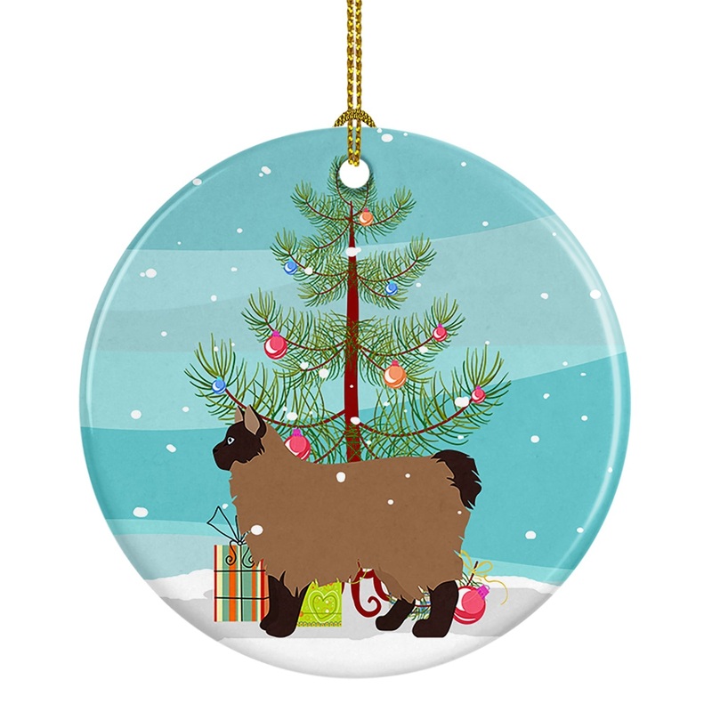 Owyhee Bob #2 Cat Merry Christmas Ornament - Round Ceramic Ornament  Artist-Designed Keepsake Decoration