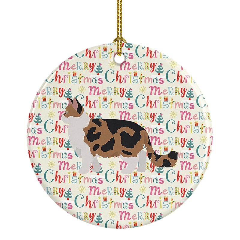 Ragamuffin #2 Cat Christmas Ceramic Ornament