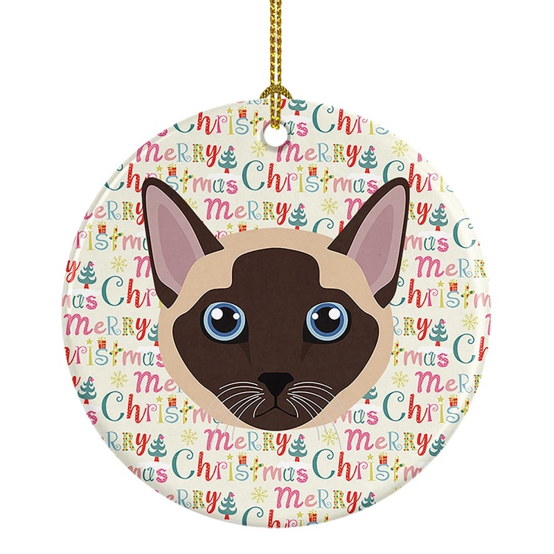 Tonkinese Cat Christmas Ceramic Ornament