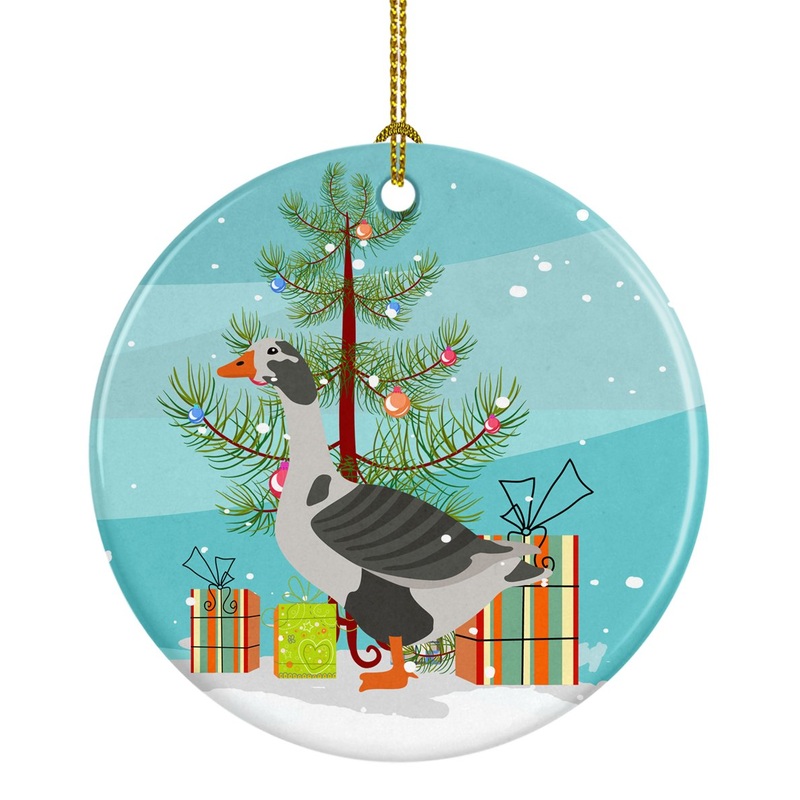 West of England Goose Christmas Ornament - Round Ceramic Ornament  Artist-Designed Keepsake Decoration BB9262CO1