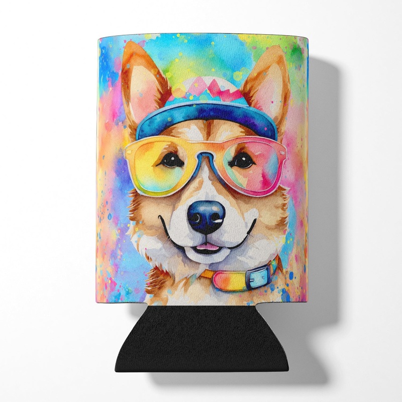 Corgi Hippie Dawg Can or Bottle Hugger