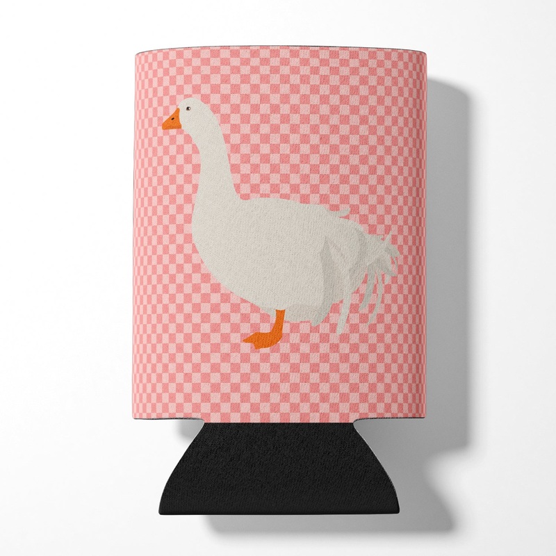 Sebastopol Goose Pink Check Can or Bottle Hugger BB7902CC
