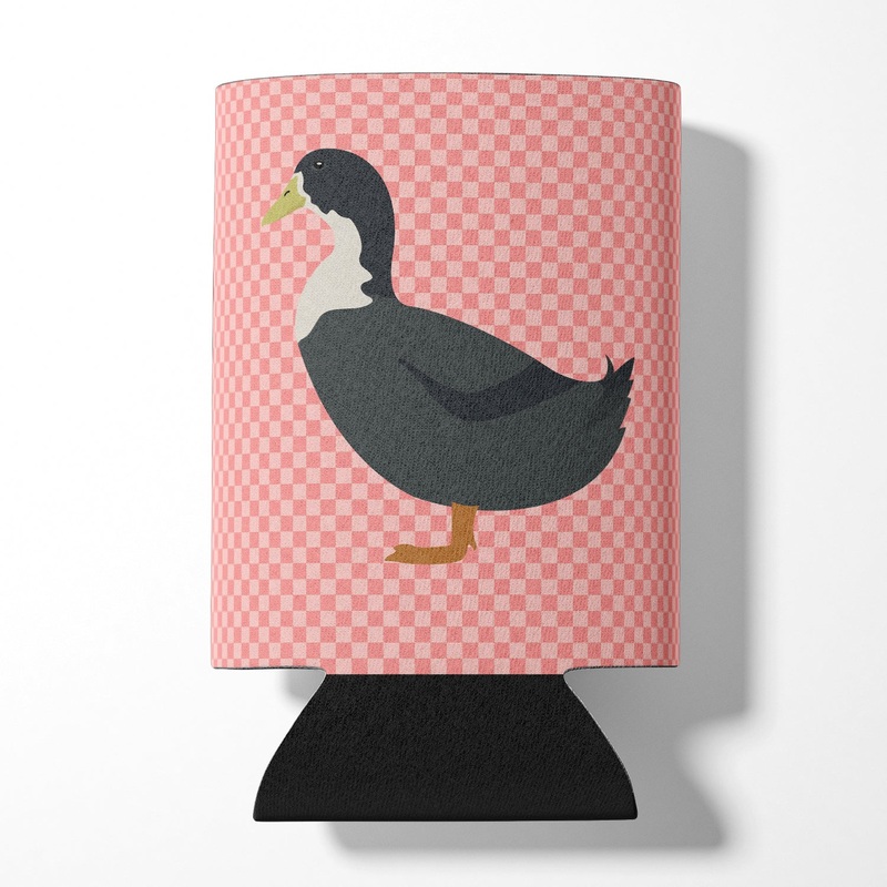 Blue Swedish Duck Pink Check Can or Bottle Hugger BB7862CC