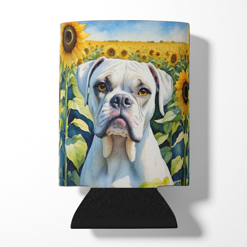 Boxer in Sunflowers Can or Bottle Hugger
