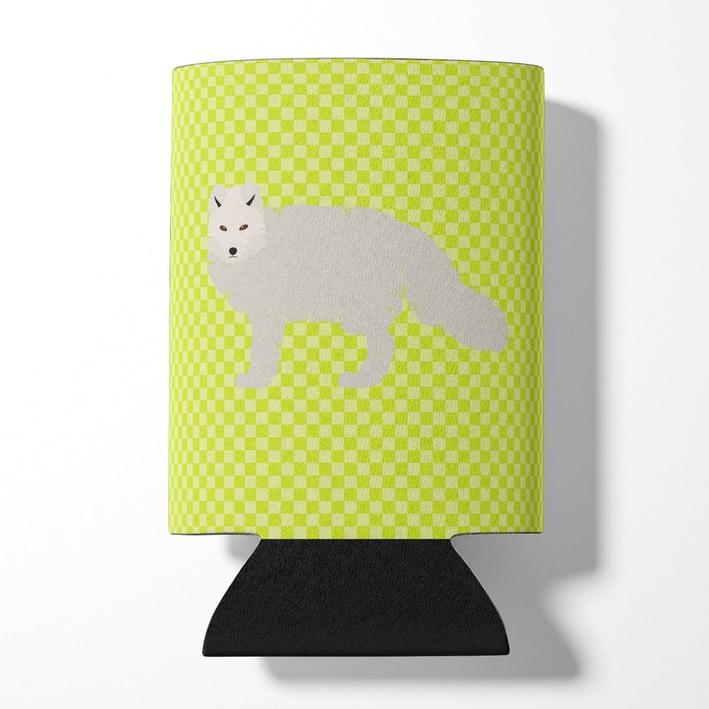 White Arctic Fox Green Can or Bottle Hugger BB7703CC