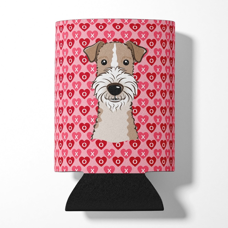 Wire Haired Fox Terrier Hearts Can or Bottle Hugger BB5317CC