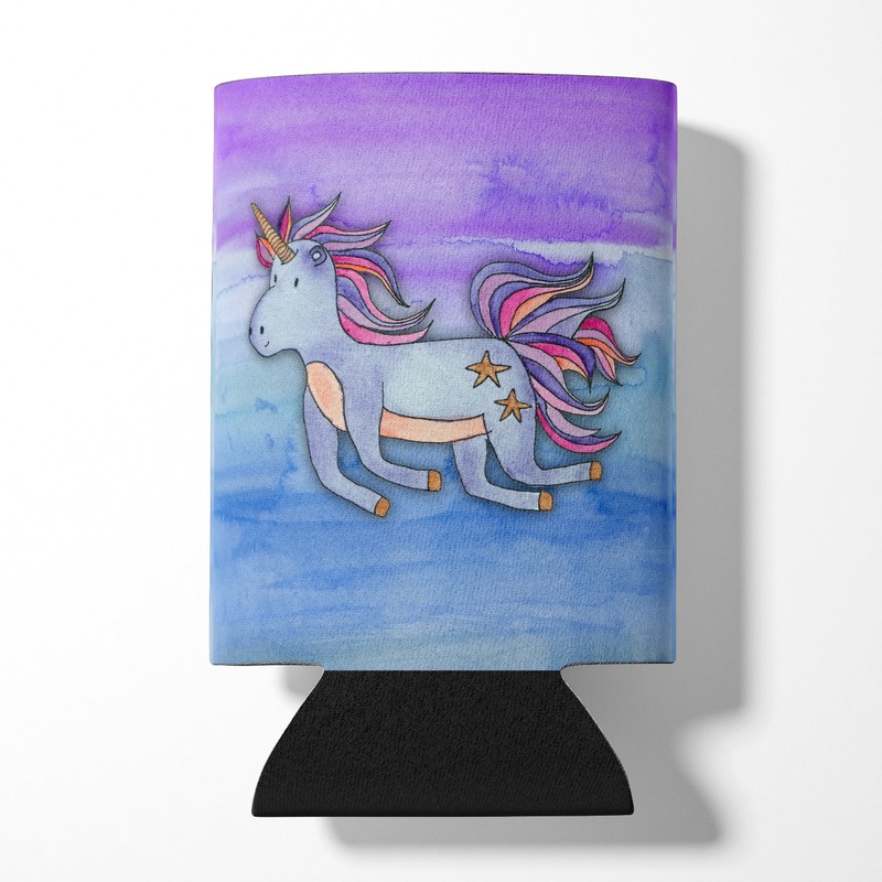 Blue Unicorn Watercolor Can or Bottle Hugger BB7433CC