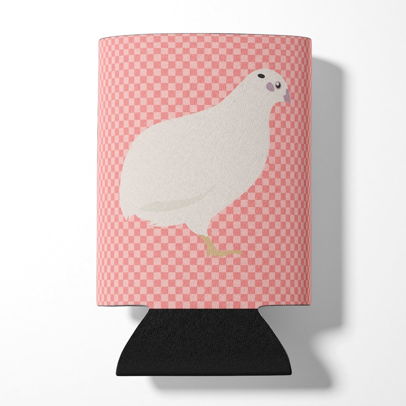 Texas Quail Pink Check Can or Bottle Hugger BB7957CC