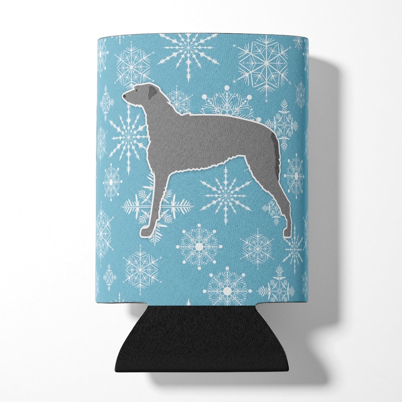 Winter Snowflake Scottish Deerhound Can or Bottle Hugger BB3496CC
