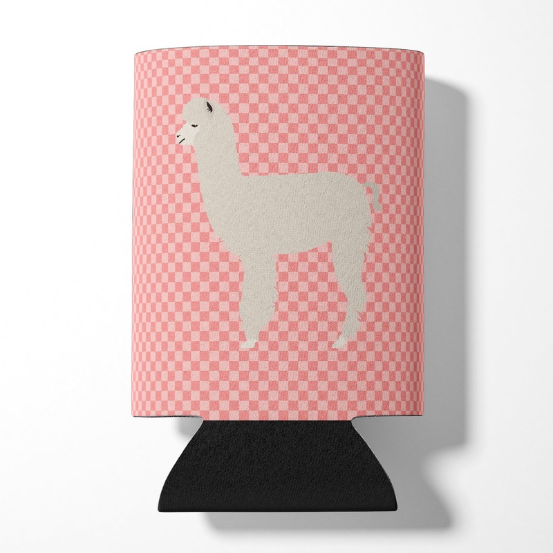 Alpaca Pink Check Can or Bottle Hugger BB7919CC