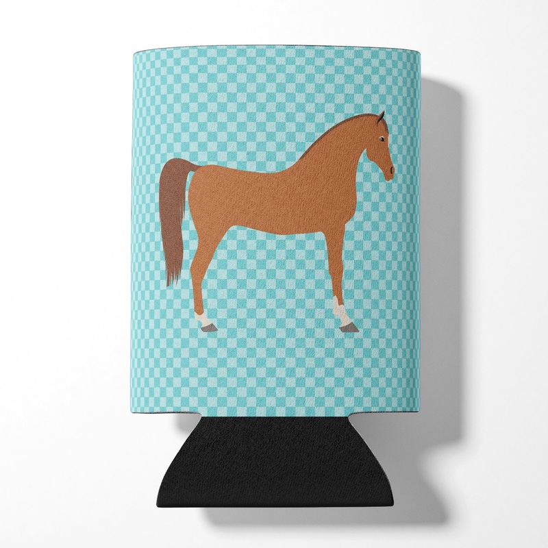 Arabian Horse Blue Check Can or Bottle Hugger BB8085CC