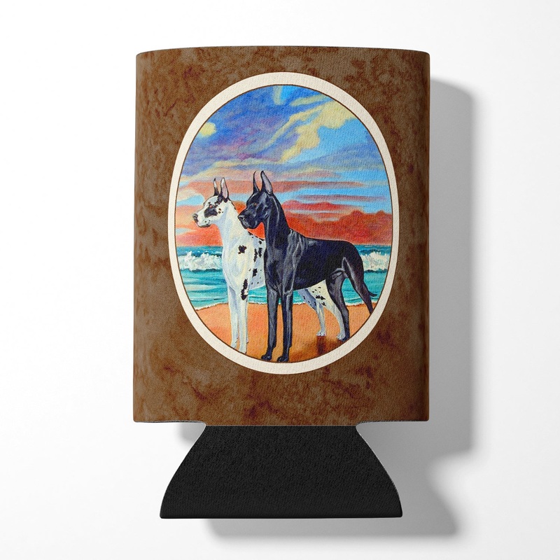 At sunset Great Dane Harlequin and Black Can or Bottle Hugger 7051CC