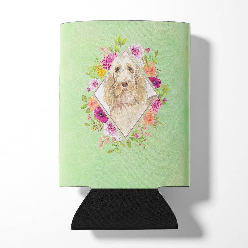 Spinone Italiano Green Flowers Can or Bottle Hugger CK4369CC
