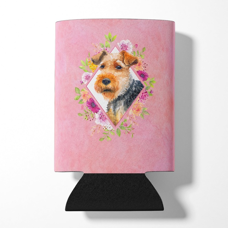 Welsh Terrier Pink Flowers Can or Bottle Hugger CK4192CC