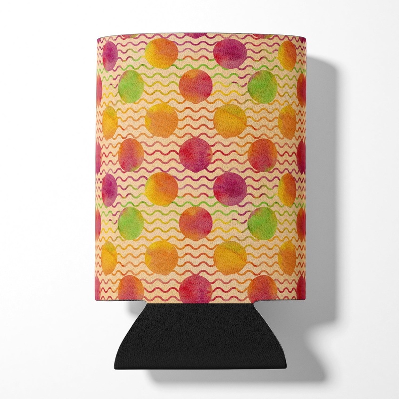 Watercolor Rainbow Dots and Sqiggles Can or Bottle Hugger BB7514CC