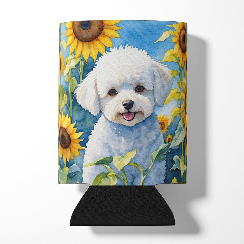 Bichon Frise in Sunflowers Can or Bottle Hugger