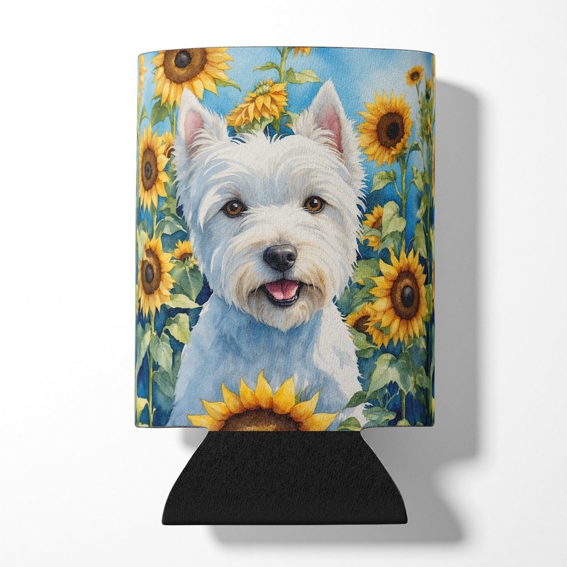 Westie in Sunflowers Can or Bottle Hugger