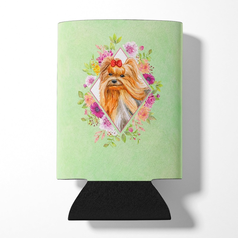 Yorkshire Terrier #2 Green Flowers Can or Bottle Hugger CK4355CC