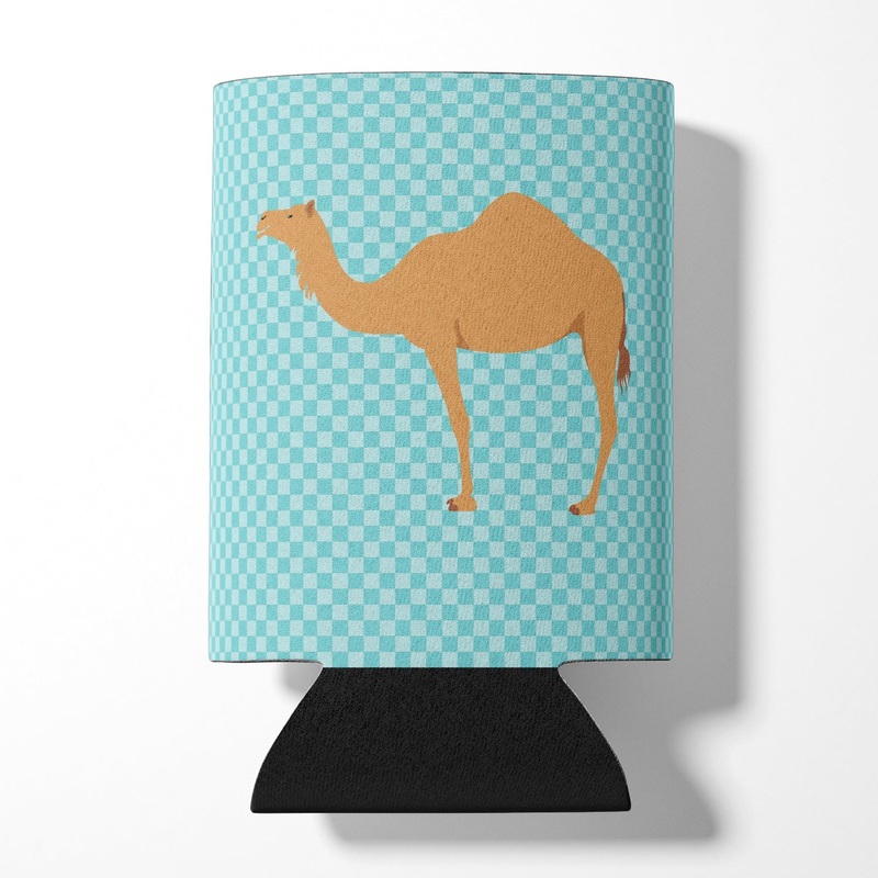 Arabian Camel Dromedary Blue Check Can or Bottle Hugger BB7991CC