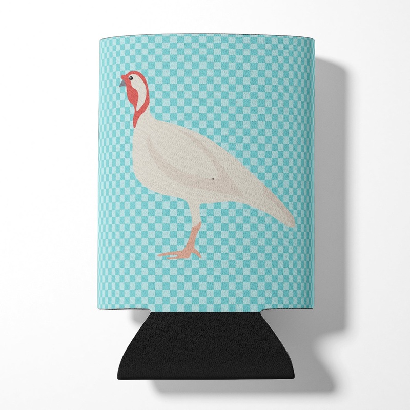 Beltsville Small White Turkey Hen Blue Check Can or Bottle Hugger BB8163CC