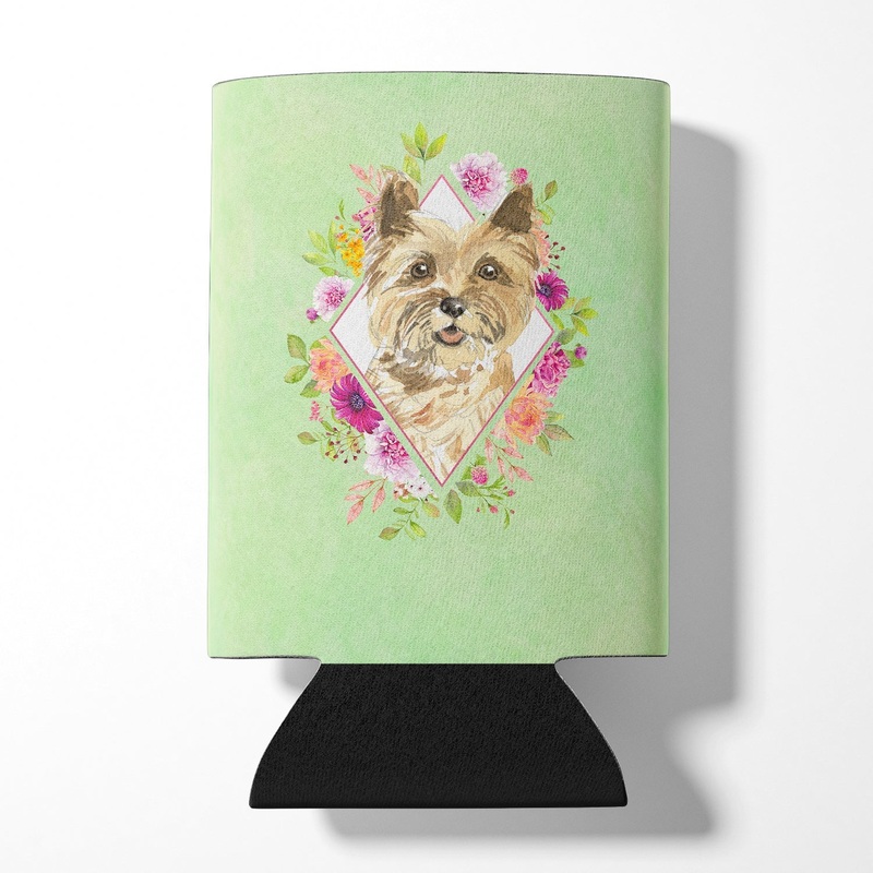 Cairn Terrier Green Flowers Can or Bottle Hugger CK4410CC