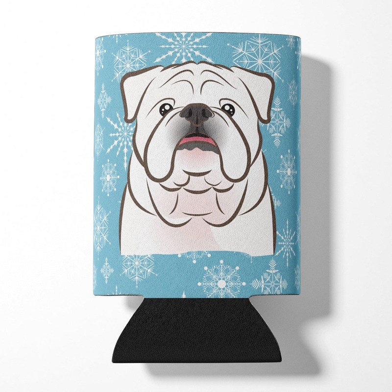 Snowflake White English Bulldog  Can or Bottle Hugger BB1654CC