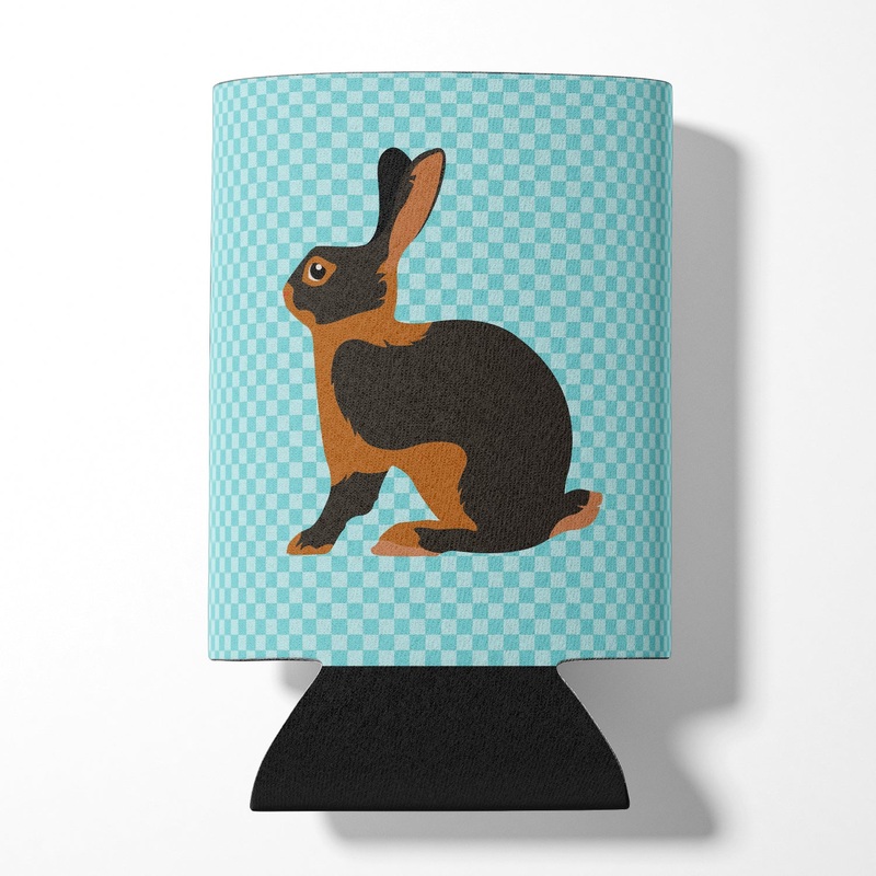 Tan Rabbit Blue Check Can or Bottle Hugger BB8137CC