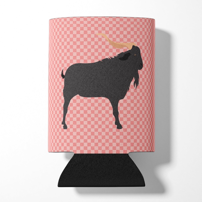 Verata Goat Pink Check Can or Bottle Hugger BB7882CC