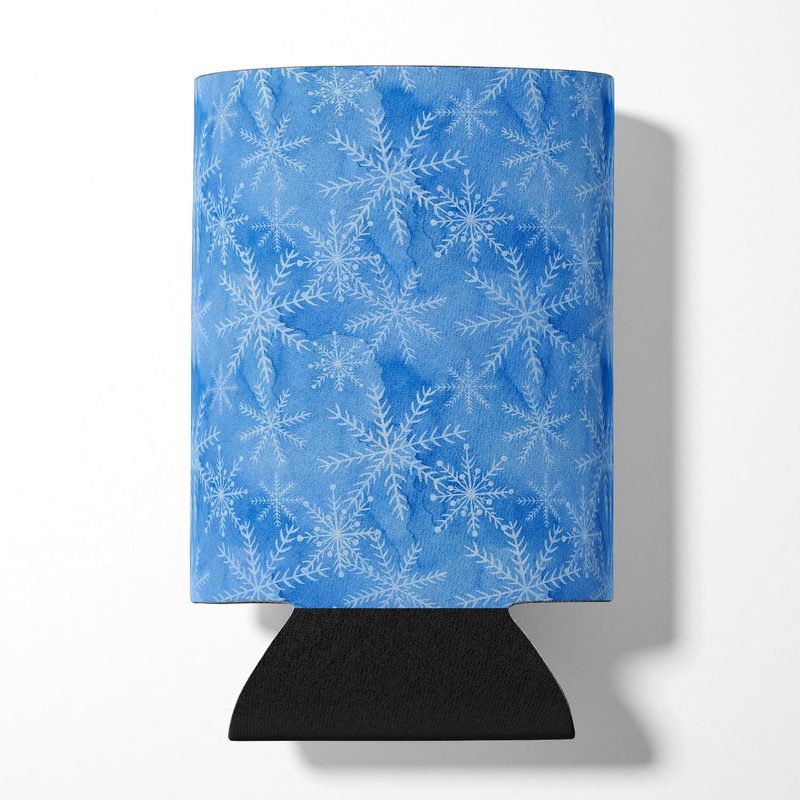 Watercolor Dark Blue Winter Snowflakes Can or Bottle Hugger BB7576CC