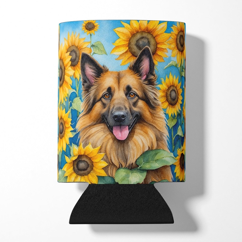 Belgian Tervuren in Sunflowers Can or Bottle Hugger